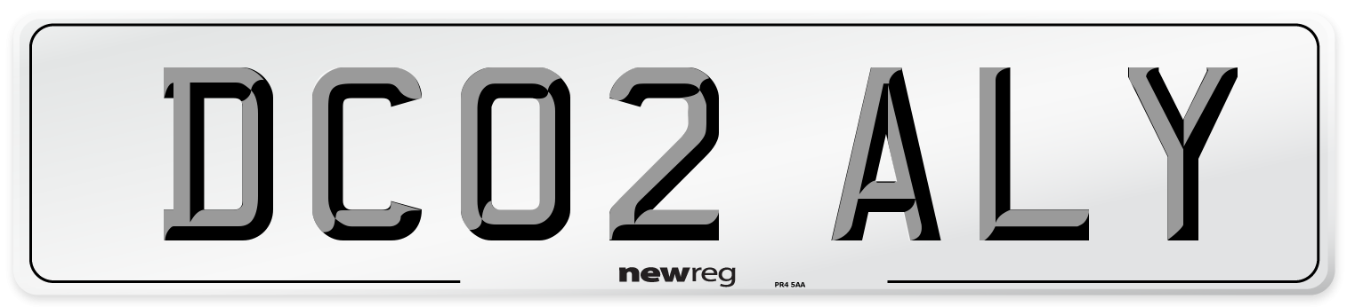 DC02 ALY Number Plate from New Reg